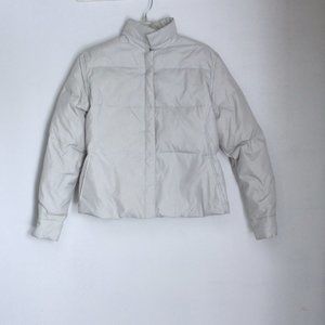 Banana Republic Puffer Jacket Cream White Down and Feather Filled Size Large